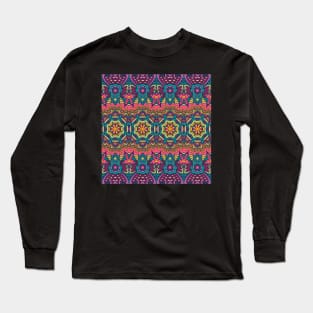 Red Pattern Bohemian Long Sleeve T-Shirt